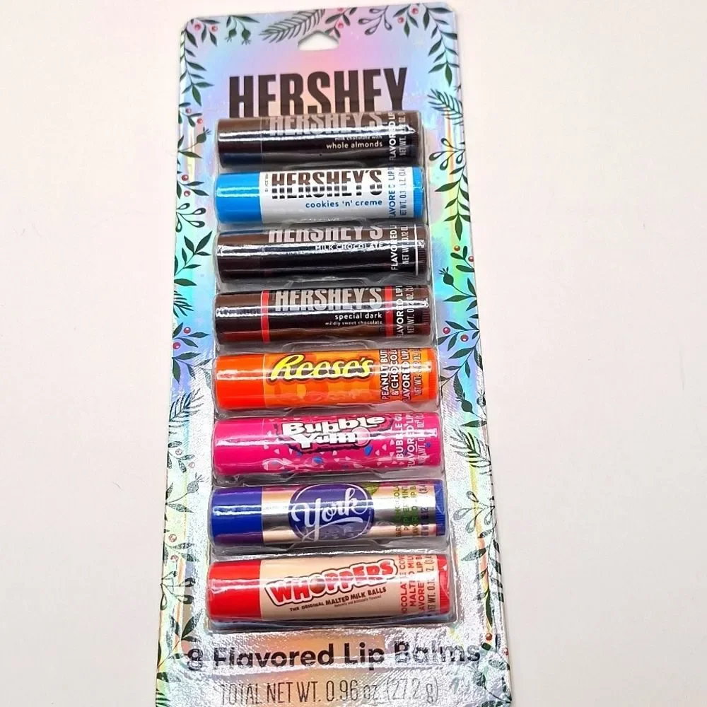 Candy lip balm 8 pack bubblegum flavor reeses cookies york peppermint